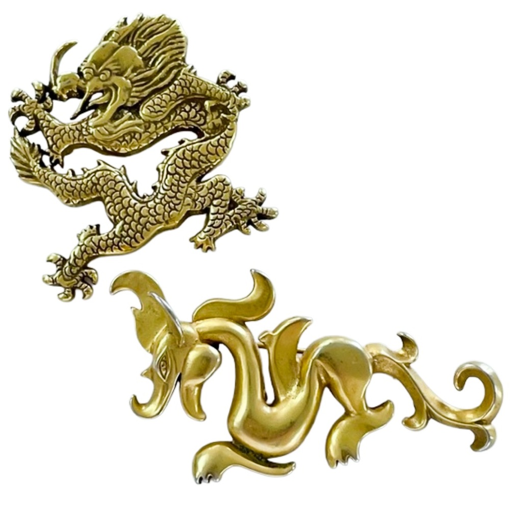 [SET OF 2] Vintage Metropolitan Museum of Art (MMA) Chinese Dragon Brooch